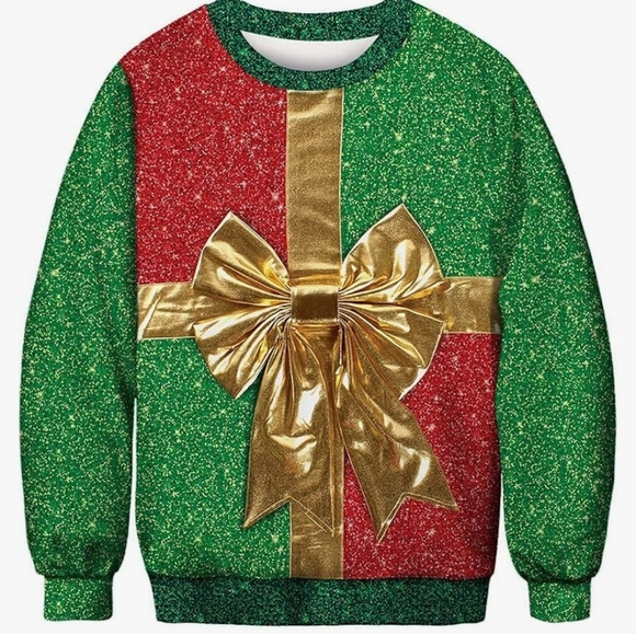 Christmas Gift Graphic Print Gift Crew Neck Sweatshirt Casual Pullover M - Picture 1 of 5